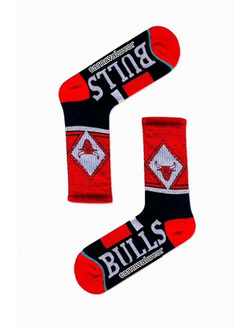 Bulls Yazılı Renkli Çorap