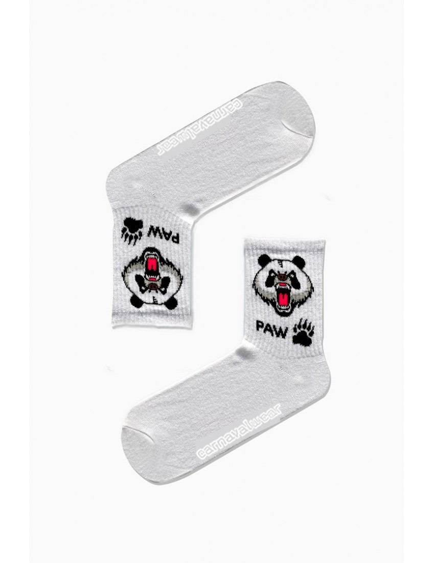 Panda Paw Desenli Renkli Spor Çorap