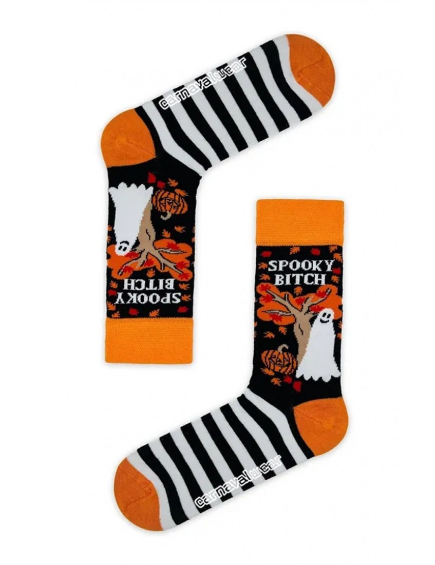 Spooky B.tch Yazılı Halloween Çorabı